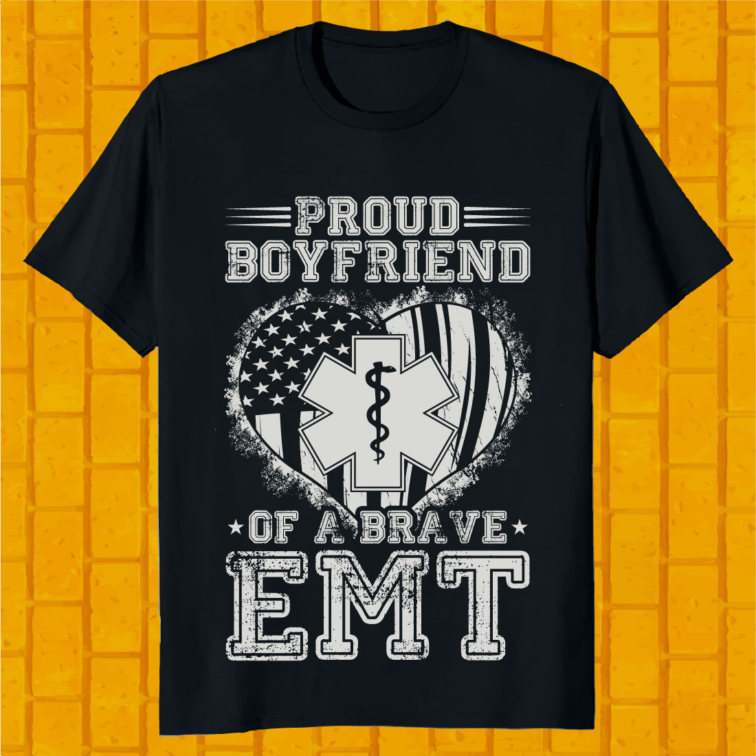 Paramedic T-shirt Proud Boyfriend EMT SVG Design preview image.