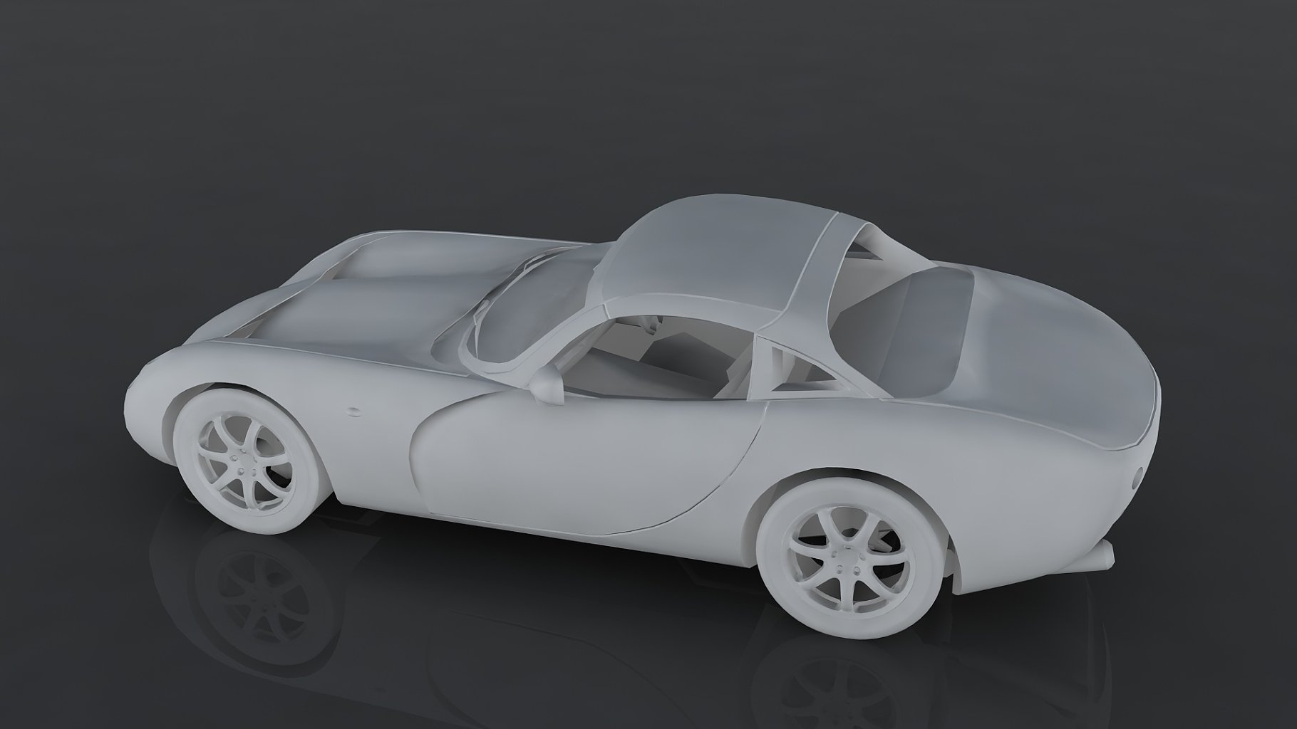 Gray mockup of 2001 tvr tuscan s from above.