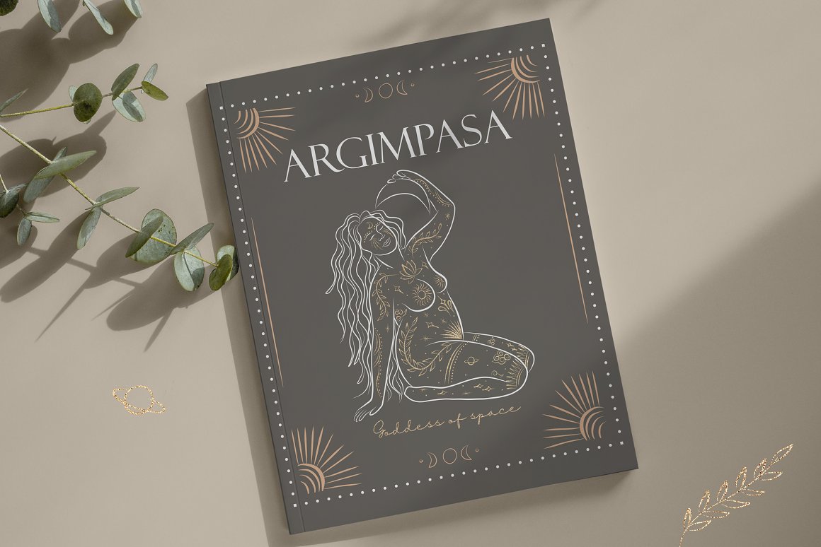 Gray book with white lettering and illustration of argimpasa.