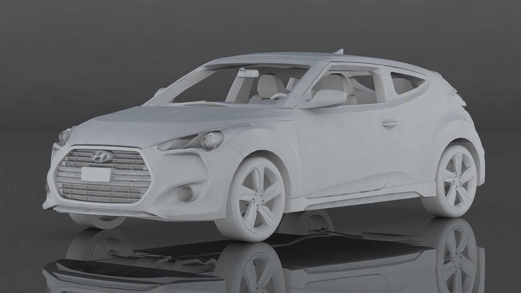 Hyundai veloster gray mockup in the right side.