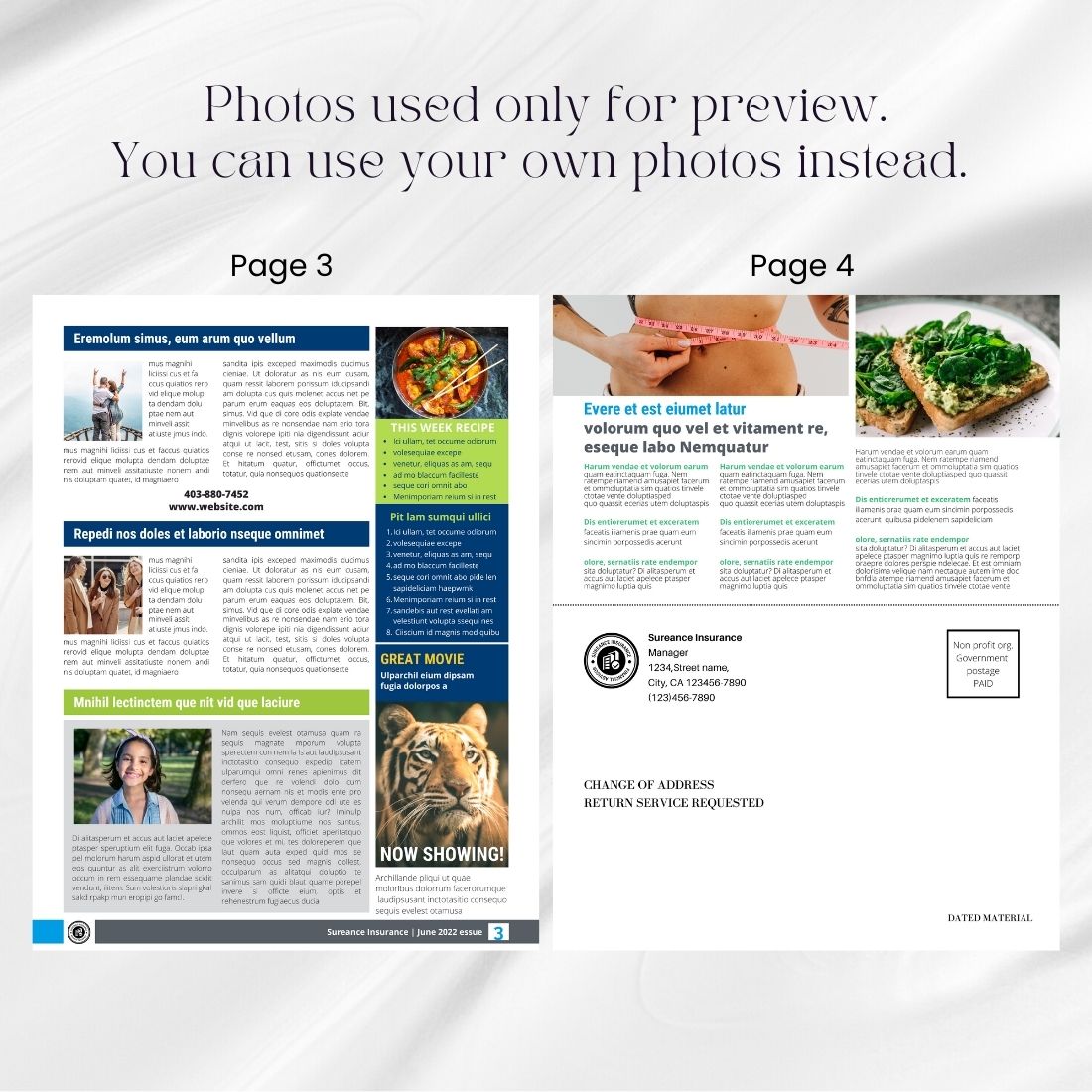 Business Newsletter Canva Template preview image.