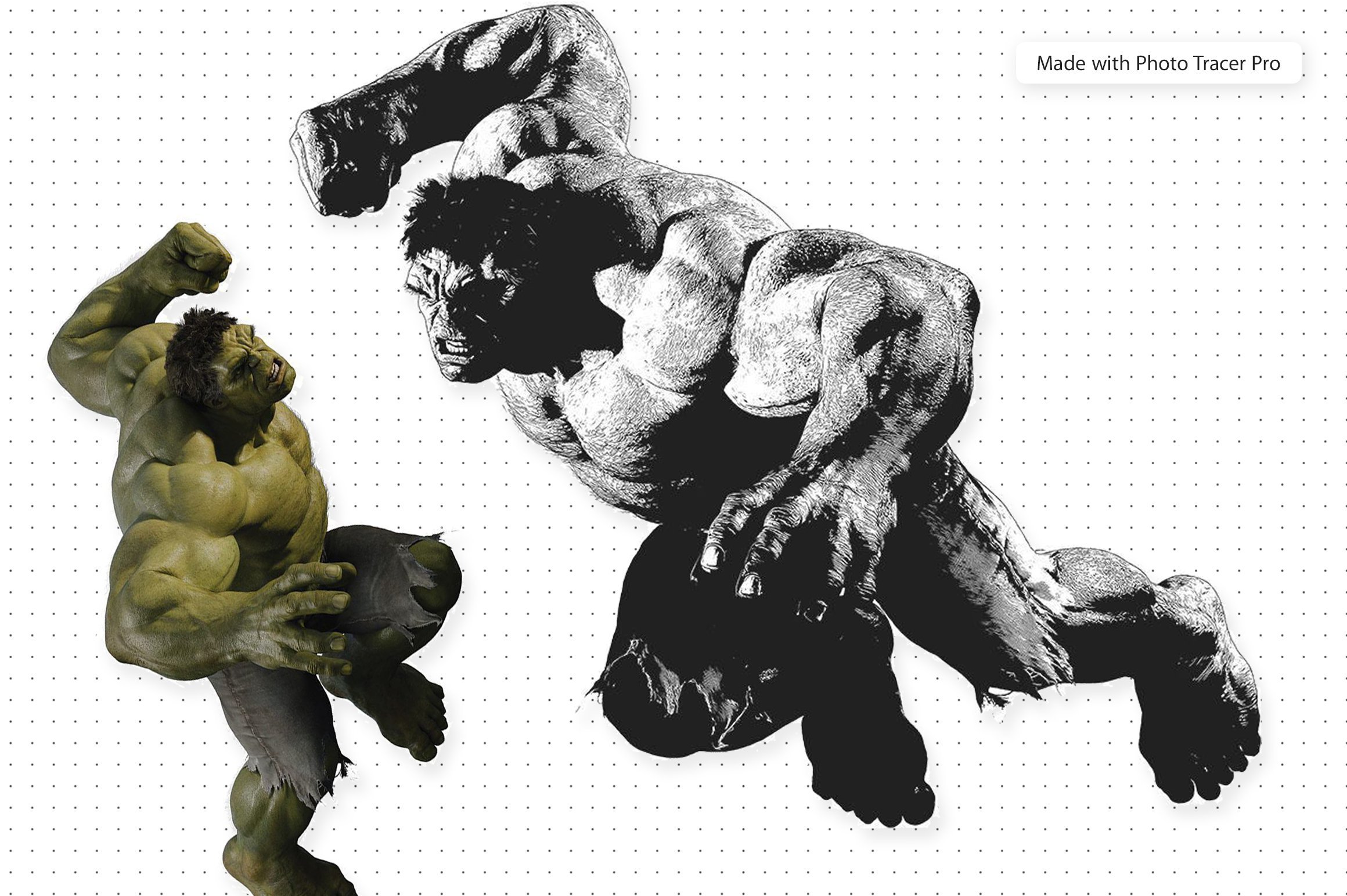 Photo tracer pro image of Hulk.