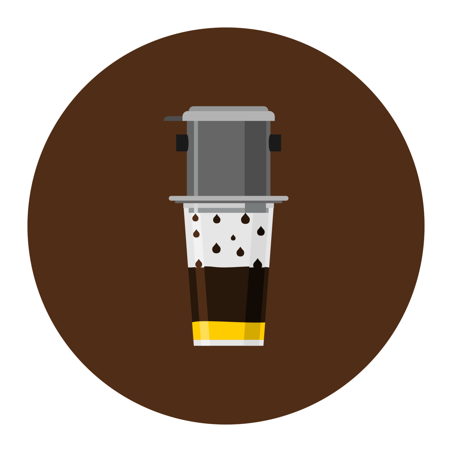 Vietnamese Coffee Drip Instruction Vector Illustration Icons Set