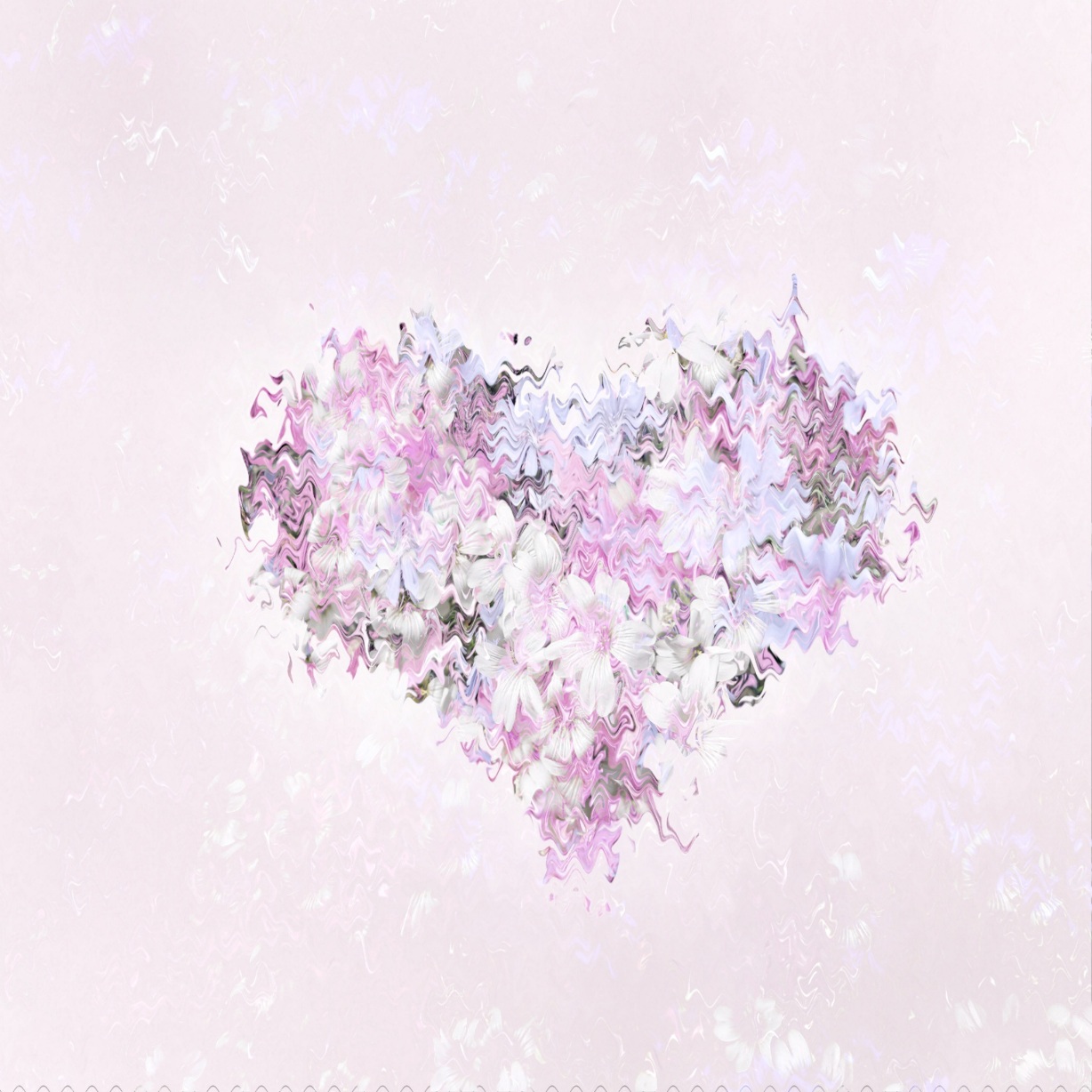 Pink flowers in a heart shape.