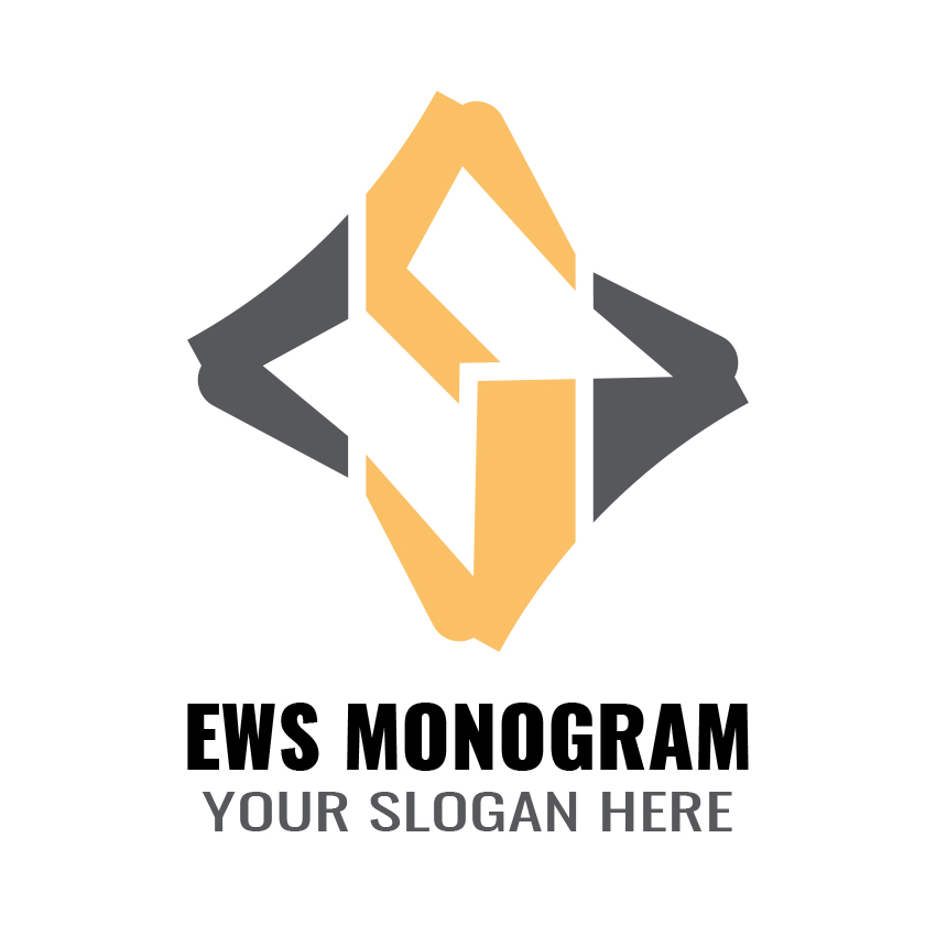 EWS Monogram Letter Logo Design preview image.