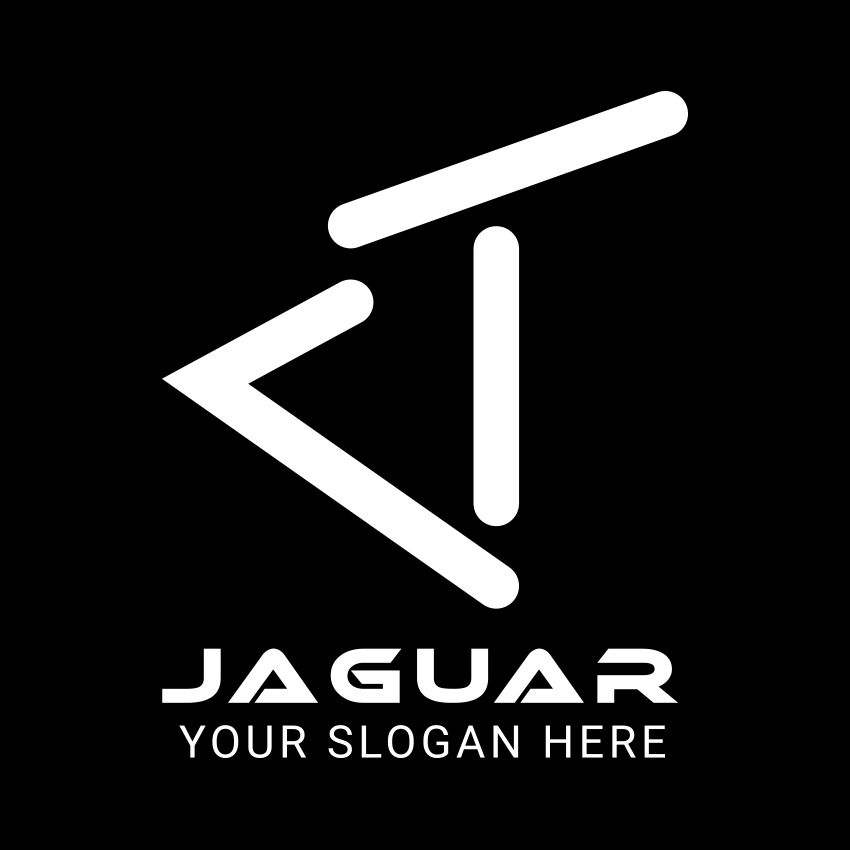 J Letter Logo Black and White Design preview image.