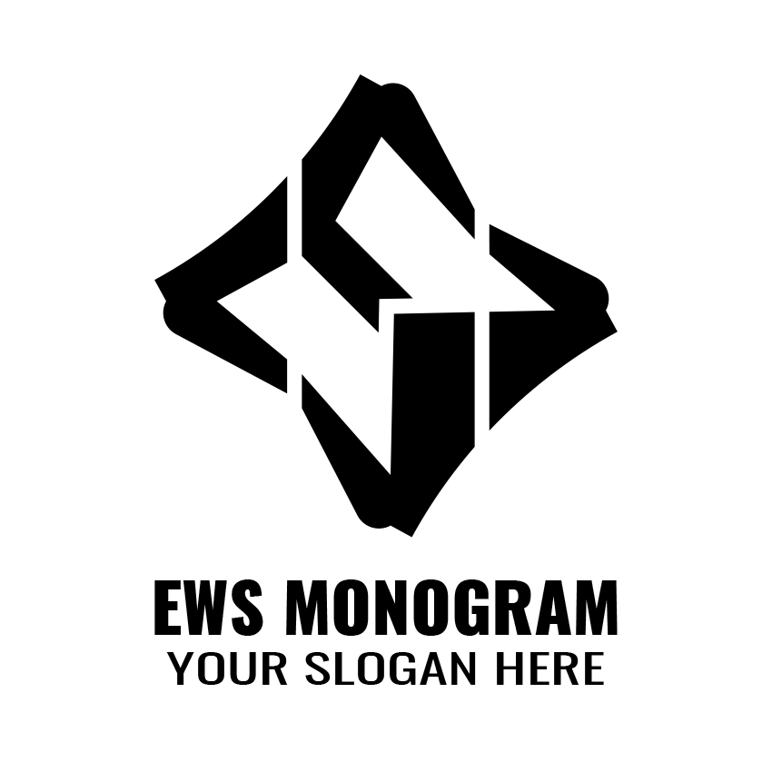 Monogram EWS Logo Black Design preview image.