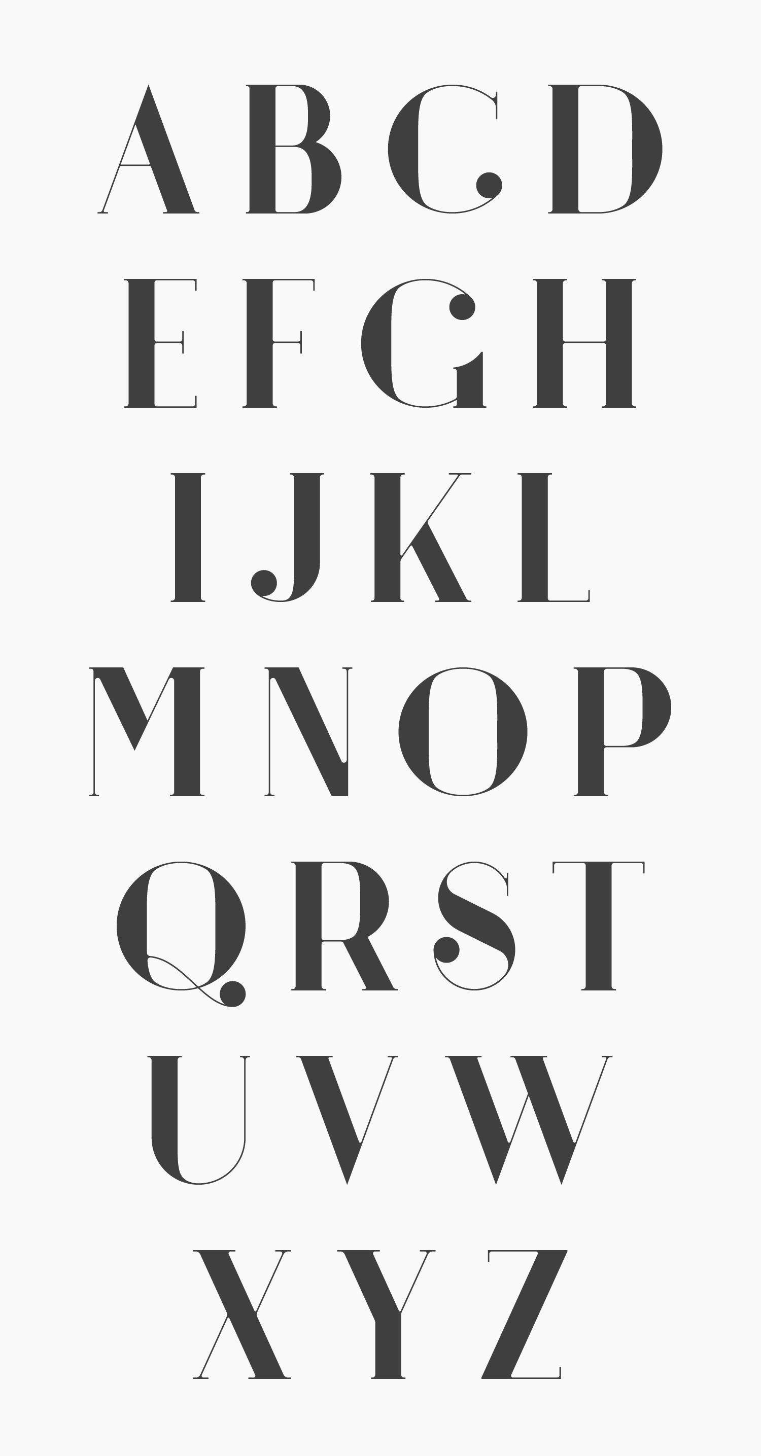 Uppercase alphabet.