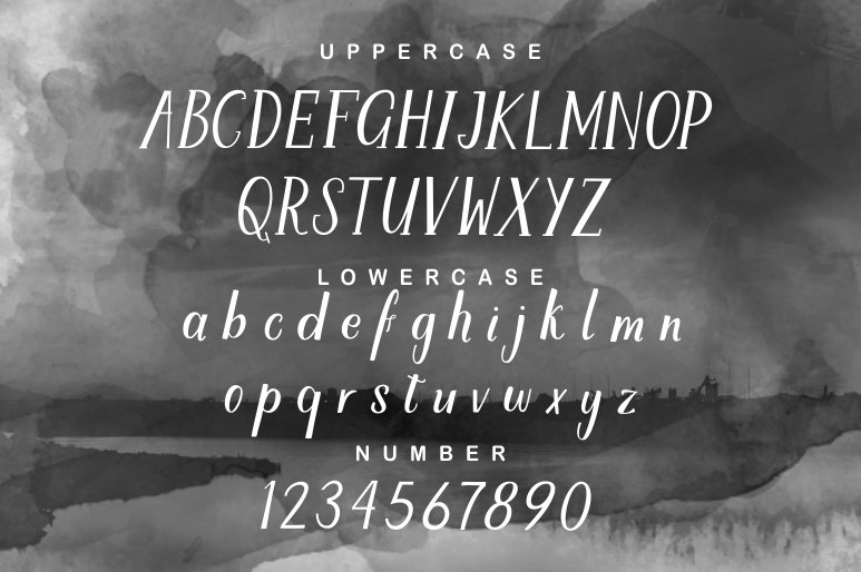 A white set of uppercase and lowercase letters and numbers.