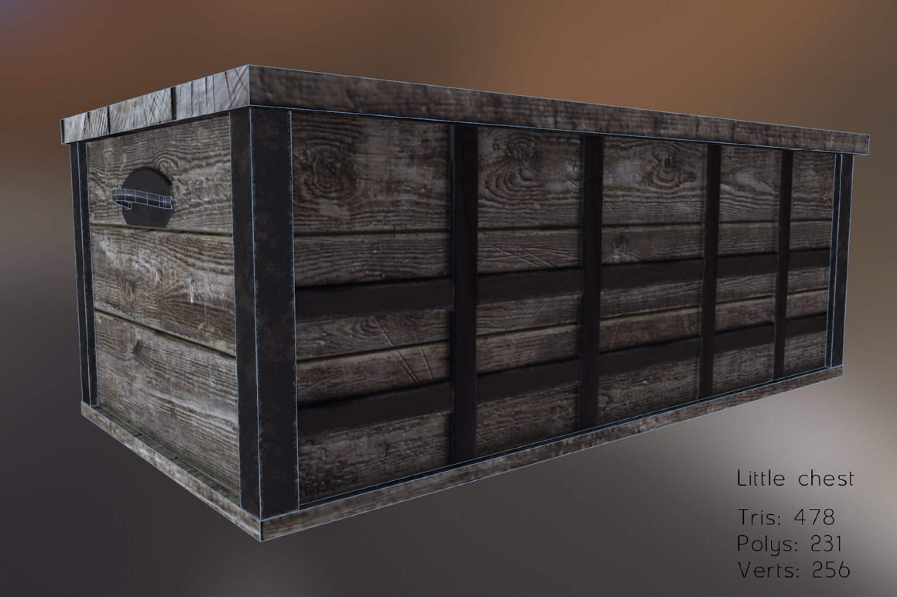 Graphic mockup of little wooden chest.