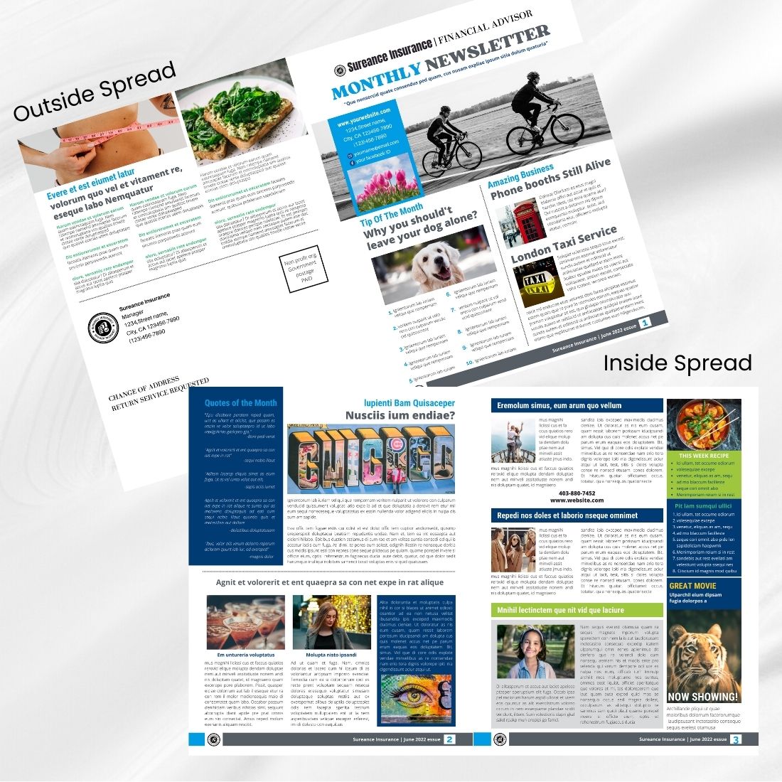 Newsletter Business Canva Template preview image.