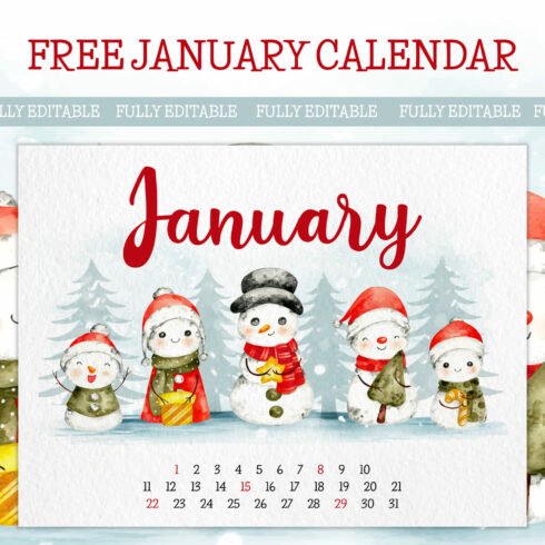Free January Calendar.
