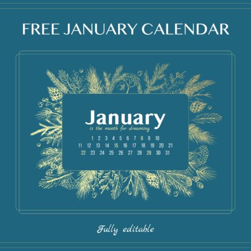 Free Modern January Calendar.