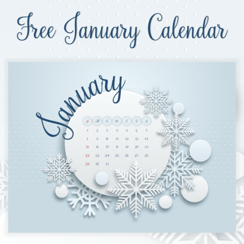 Free Snow January Calendar.