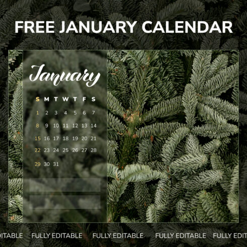 Free January Calendar Christmas Tree.