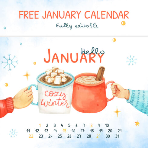 Free Cozy January Calendar.