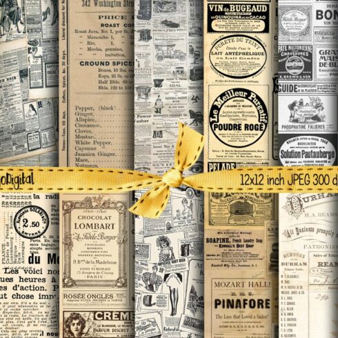 Vintage Newspapers Digital Papers Texture.