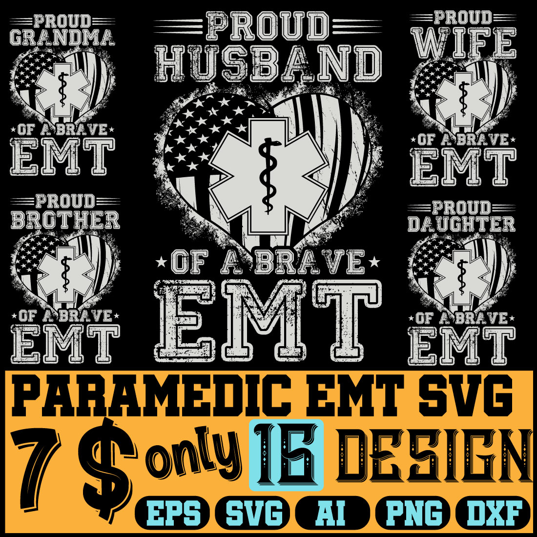 T-shirt Paramedic EMT SVG Design cover image.