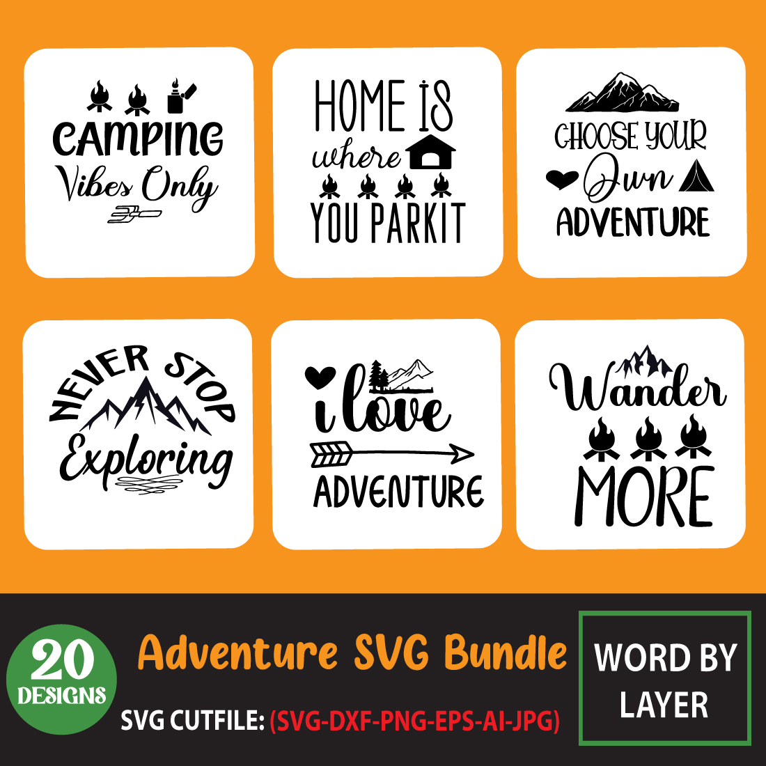 Adventure SVG Bundle cover image.
