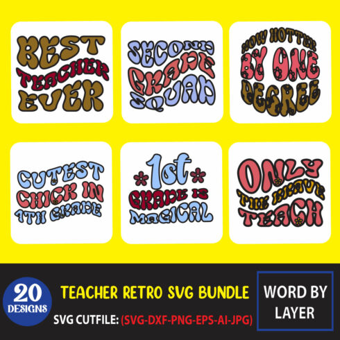 A set of great images for prints on the theme of the teacher