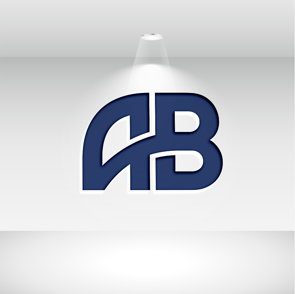 Bold blue letter logo.