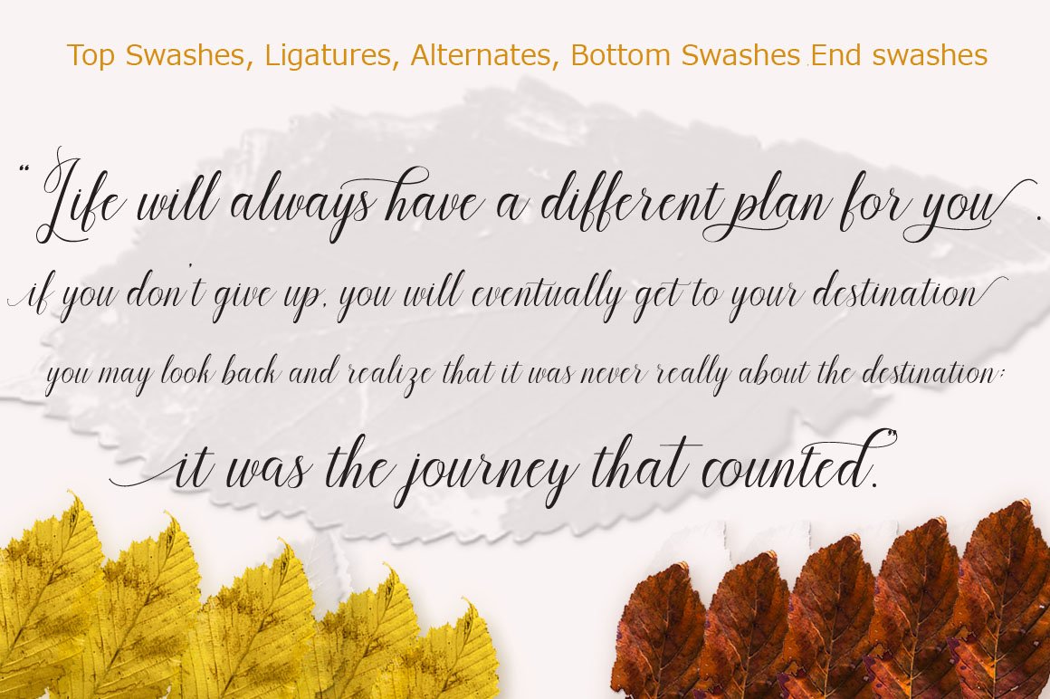 Black quotes on a gray background with autumn leaves.