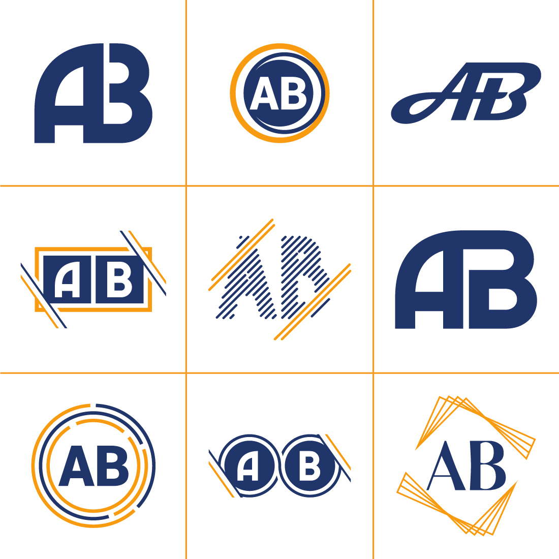 A B Initial Letter Logo Design cover image.