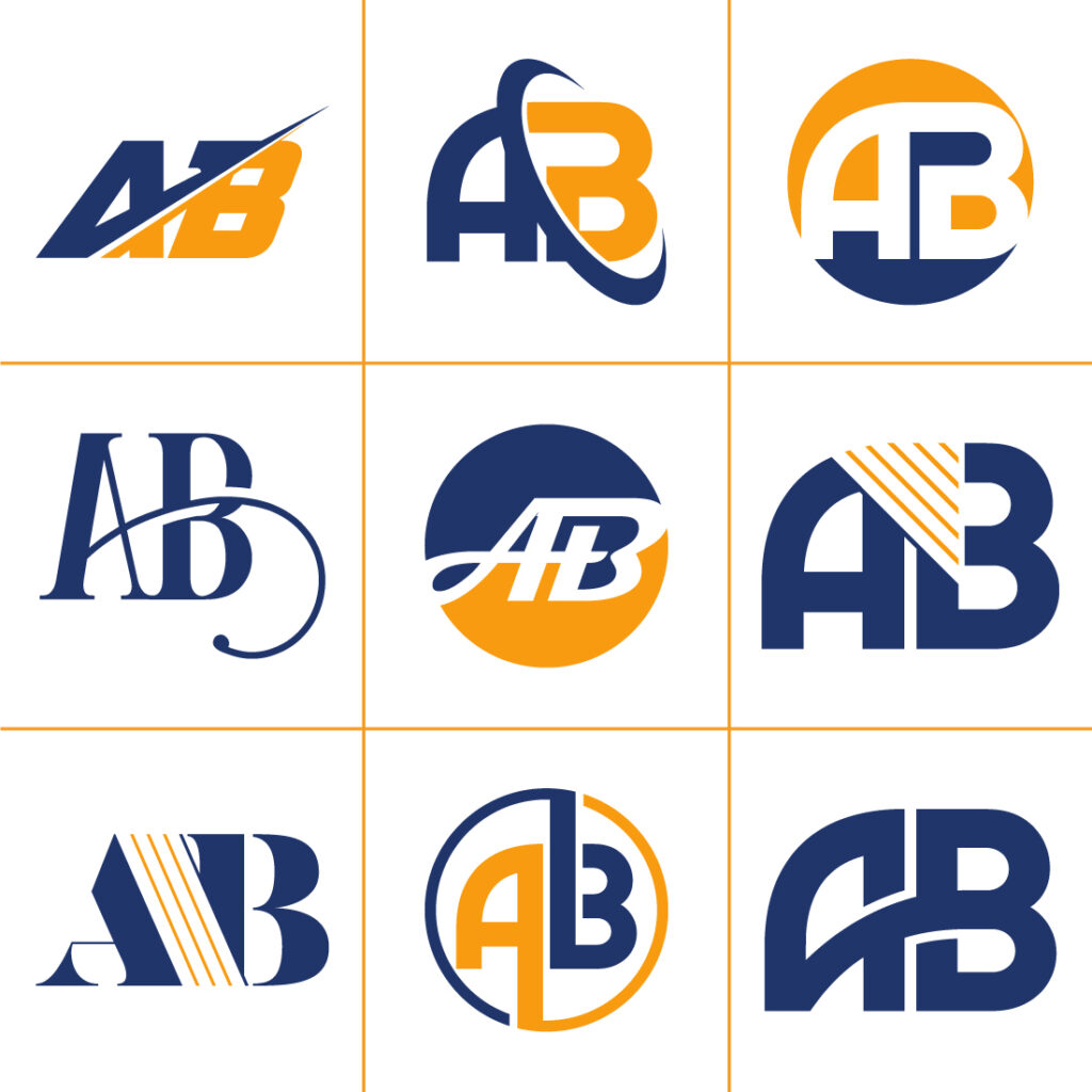 A B Initial Letter Logo Design, Graphic Alphabet Symbol for Corporate ...