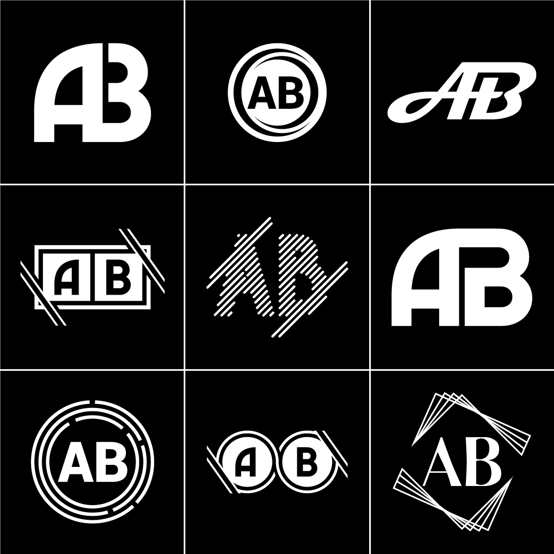 A B Initial Letter Logo Design preview image.