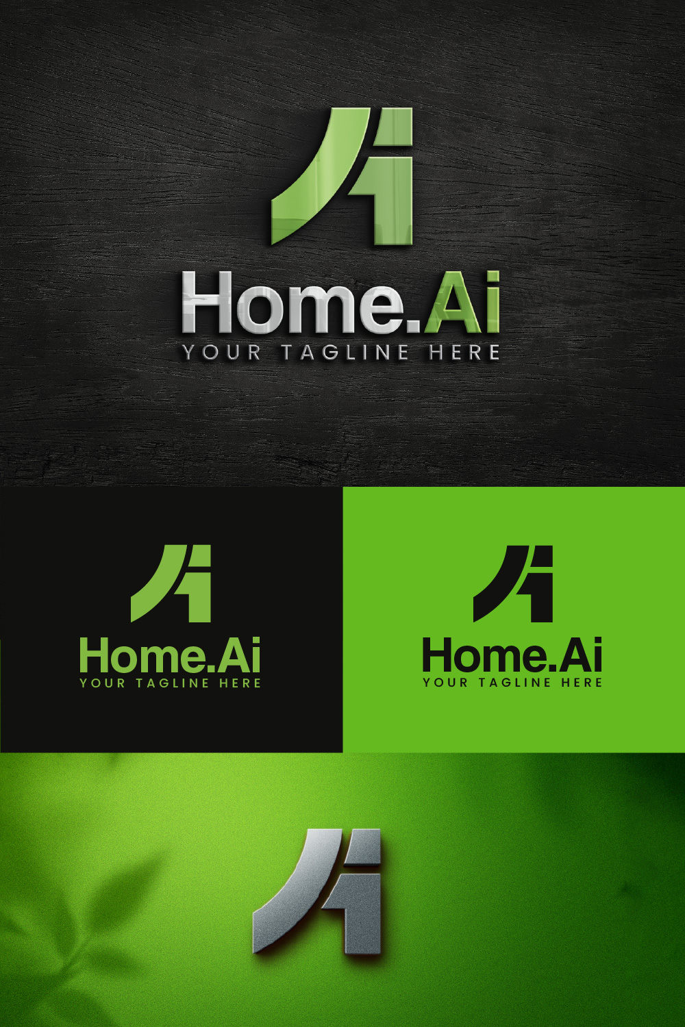 AI Letter Logo Design Template pinterest image.