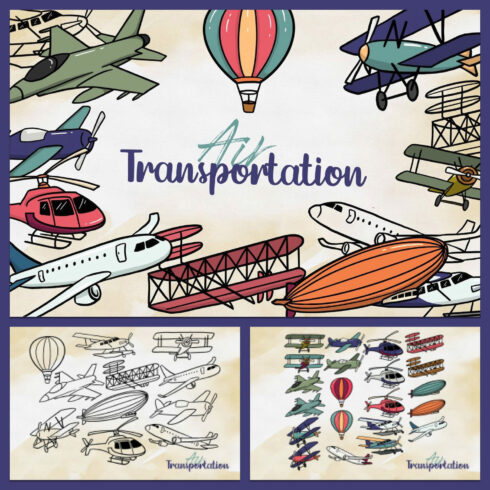 Air Transportation Airplane Clipart.
