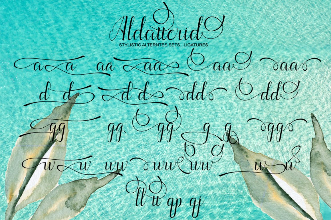 Image with letters of the elegant Aldatterid font.