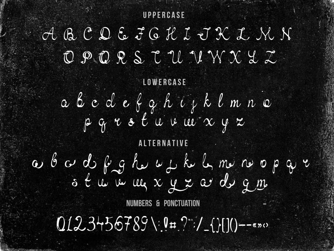 Image with Aliresi font letters and symbols.