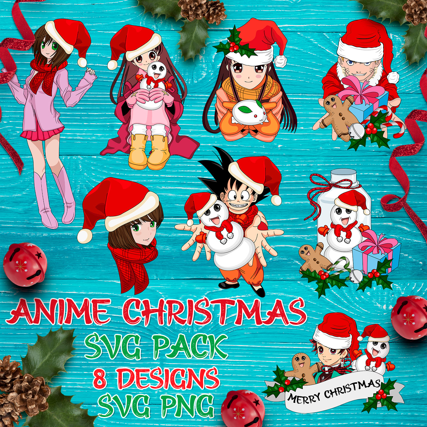 Anime Christmas SVG.