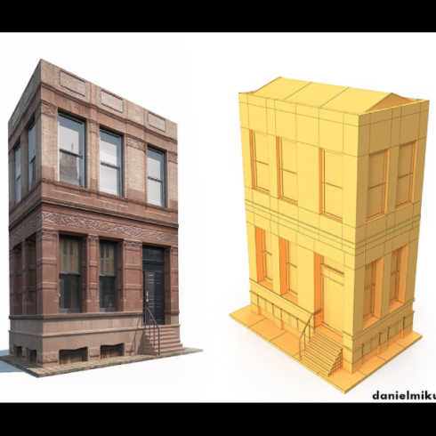 Apartment house 160 low poly main image preview.