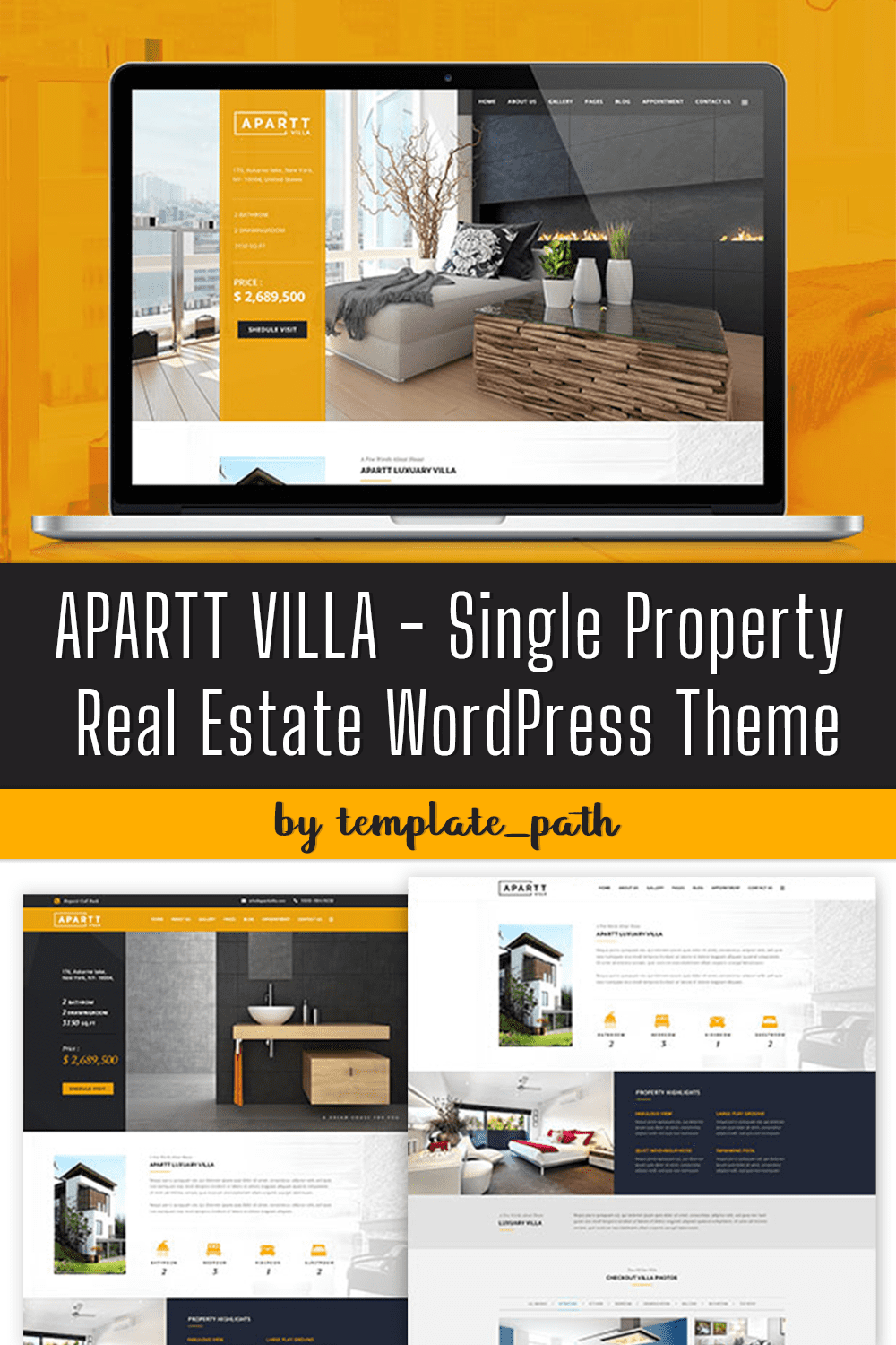 Apartt Villa - Single Property Real Estate Wordpress Theme - Pinterest.