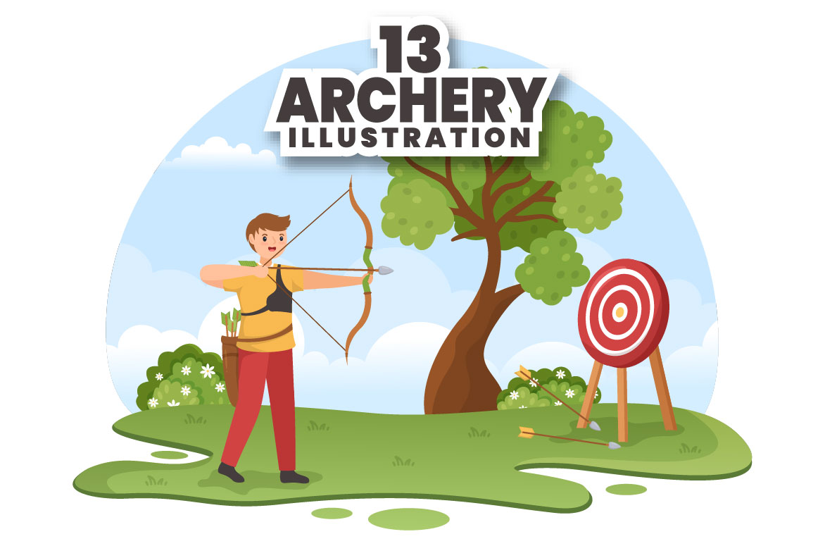 Colorful archery illustration.