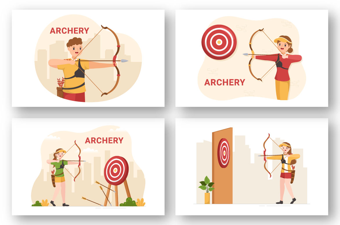 Pastel archery graphics.