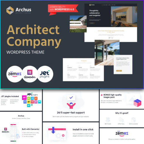 Archus - Architect Company WordPress Theme.