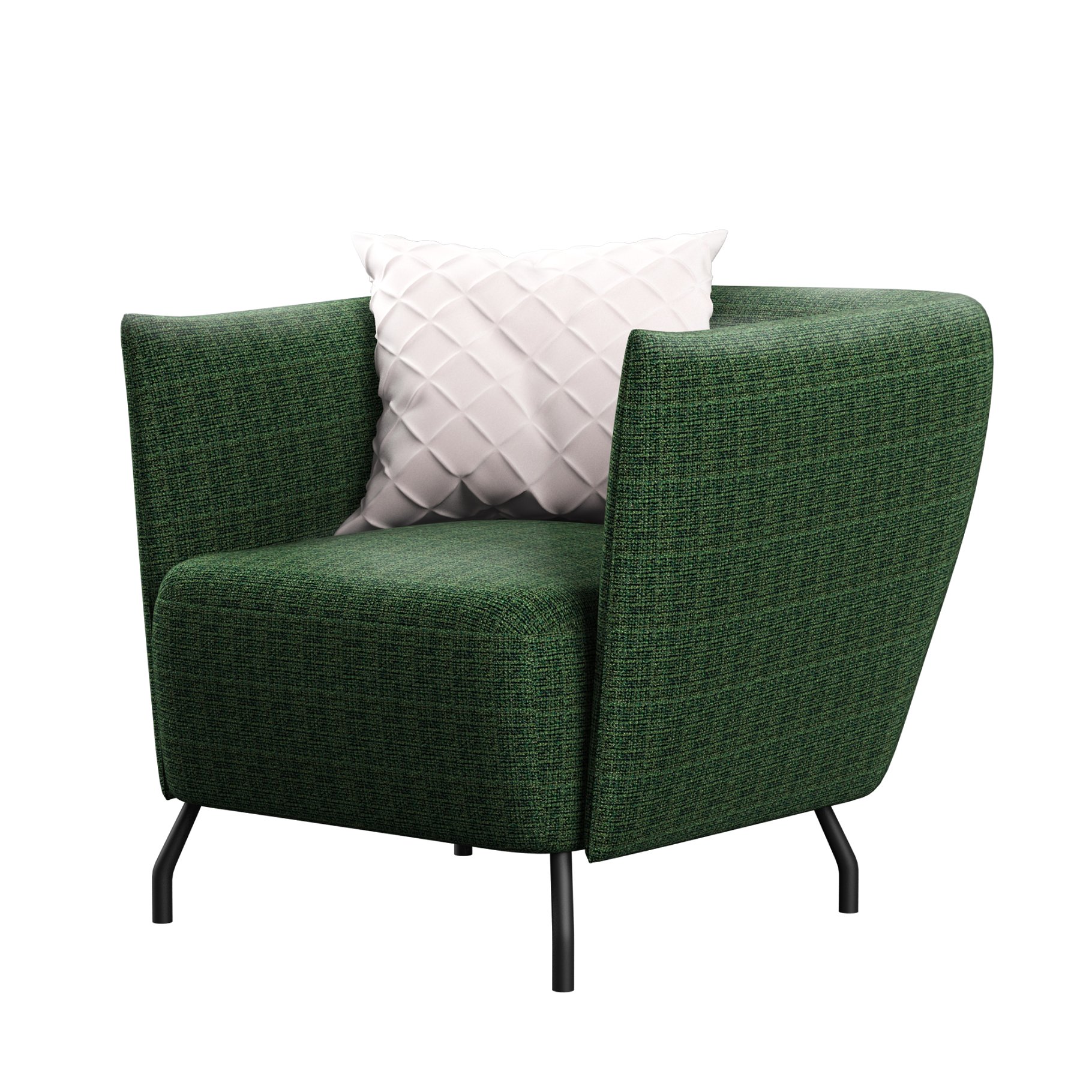 Gorgeous green armchair 3d model rendering
