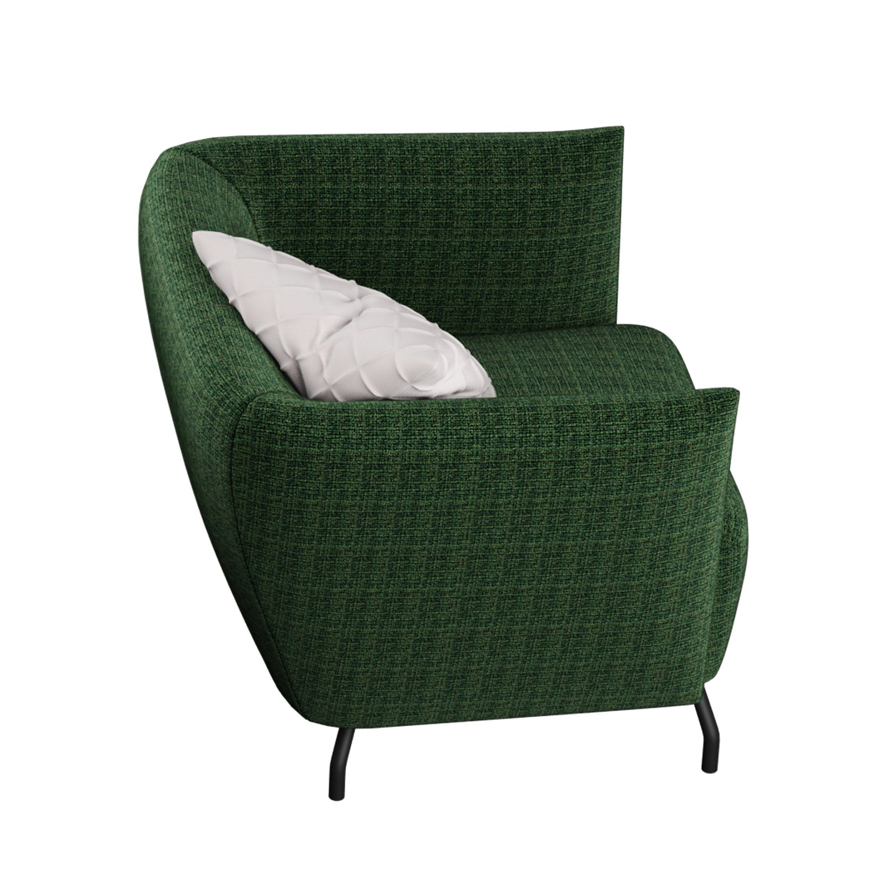 Rendering amazing 3d model of a green armchair side view