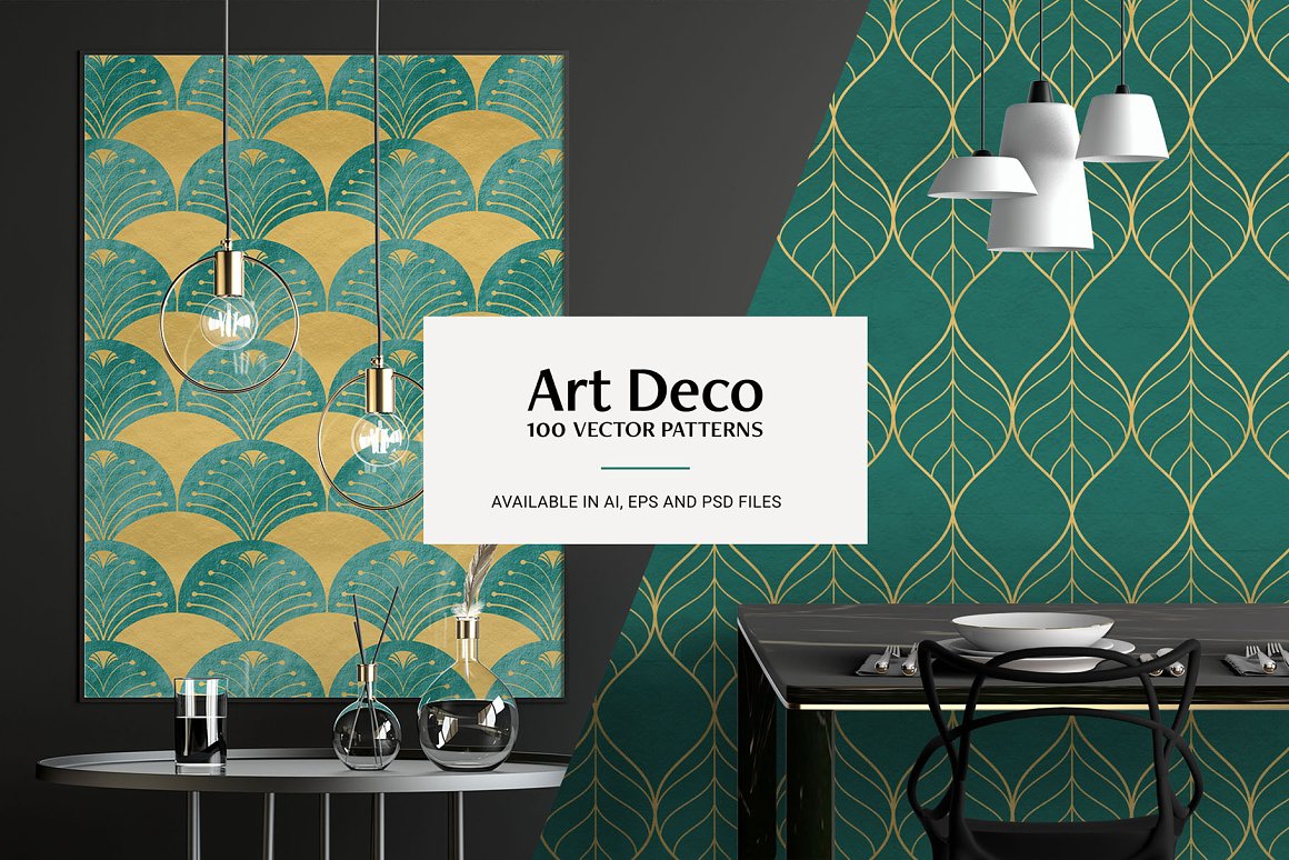 Design of room with art deco pattern.