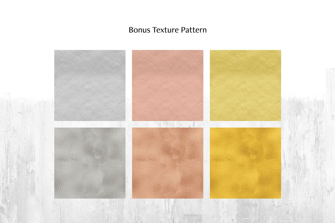 Bonus preview - 6 textures pattern on a white background.