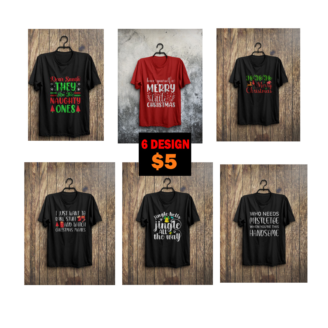 Christmas T-shirt Design Bundle, SVG, AI, EPS, PNG, ZIP cover image.