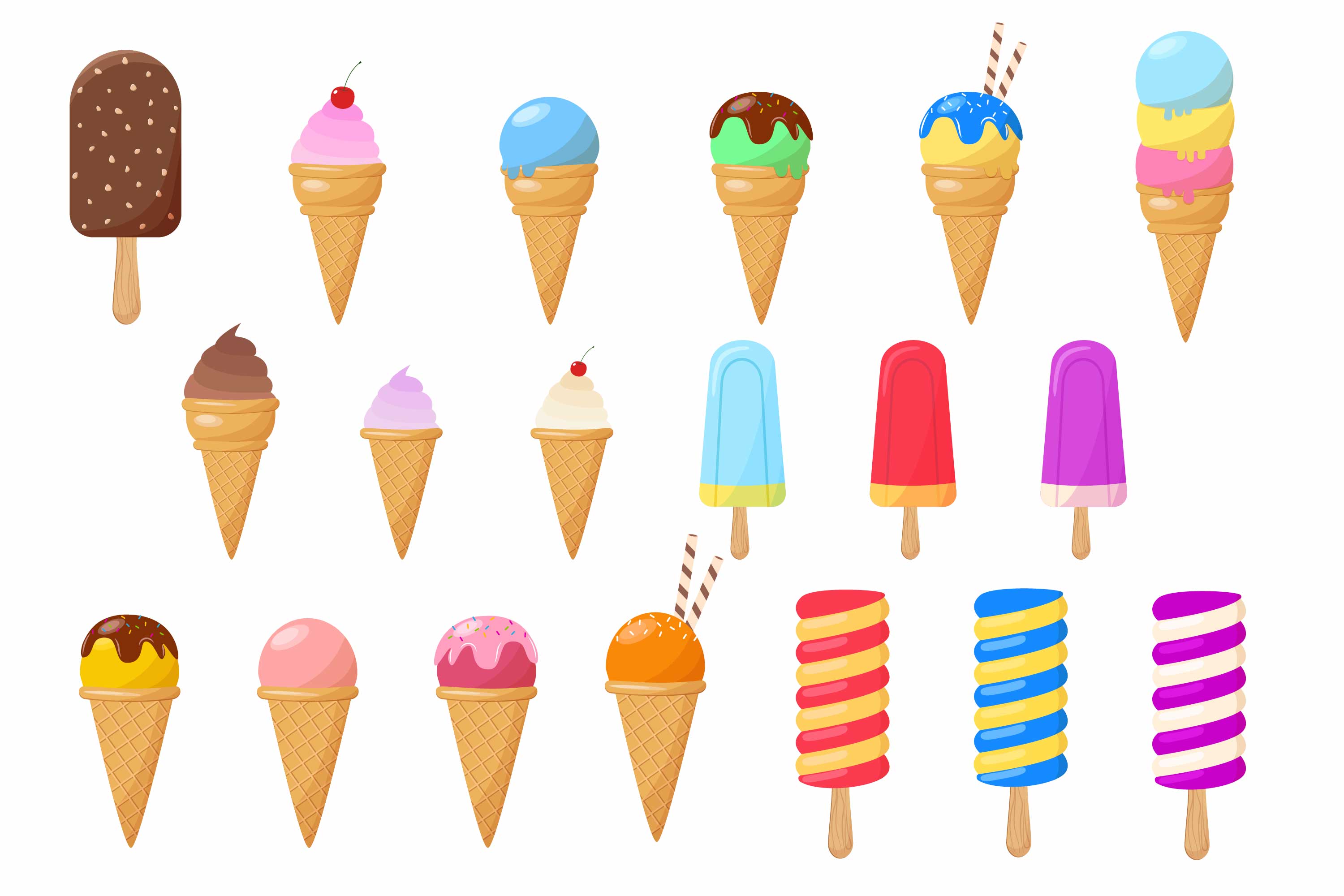 Collection of adorable ice cream images