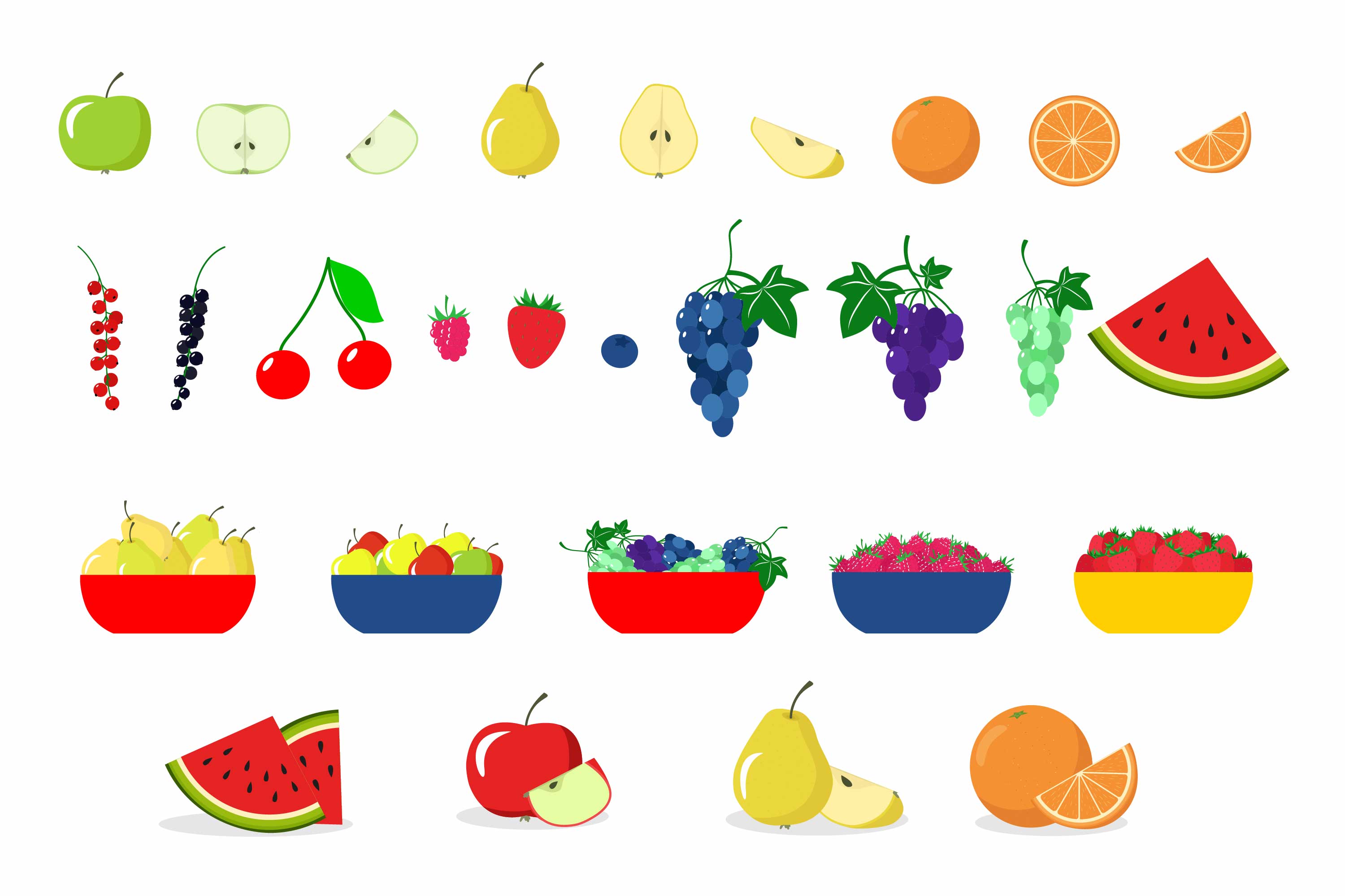 Collection of colorful fruits images