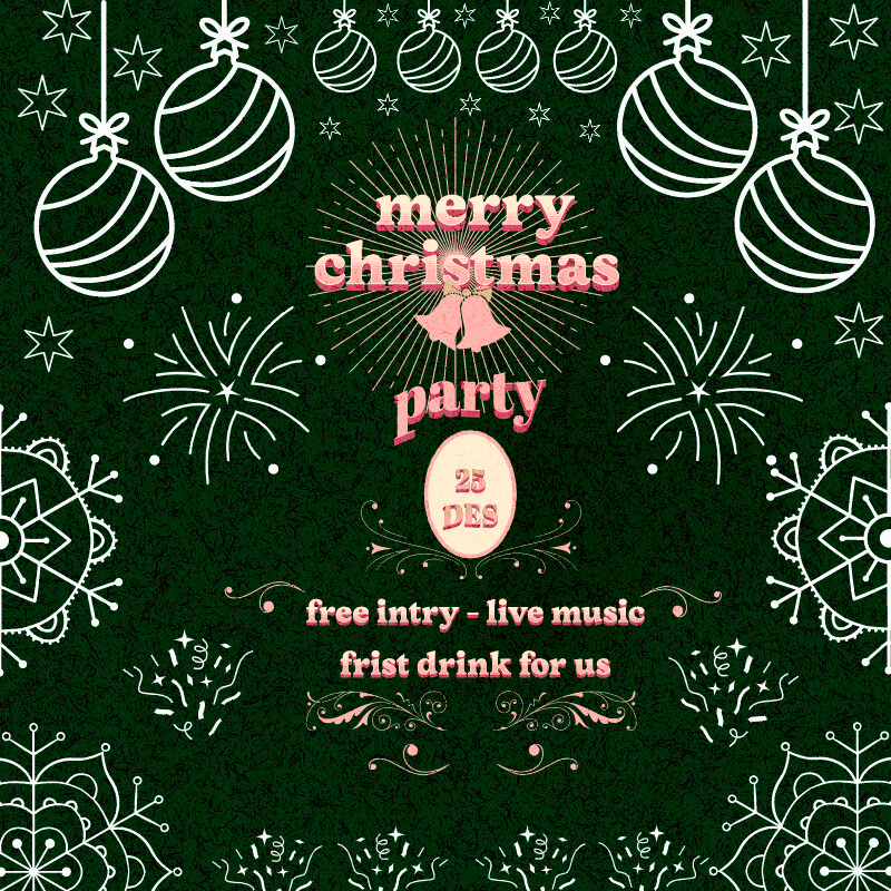 Merry Christmas Party Flyer Design preview image.