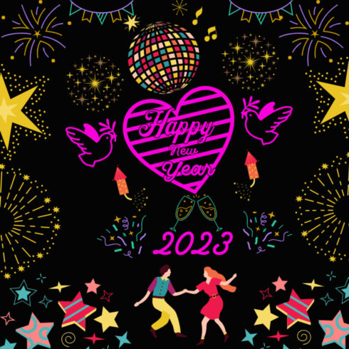 Happy New Year Poster Design main cover.