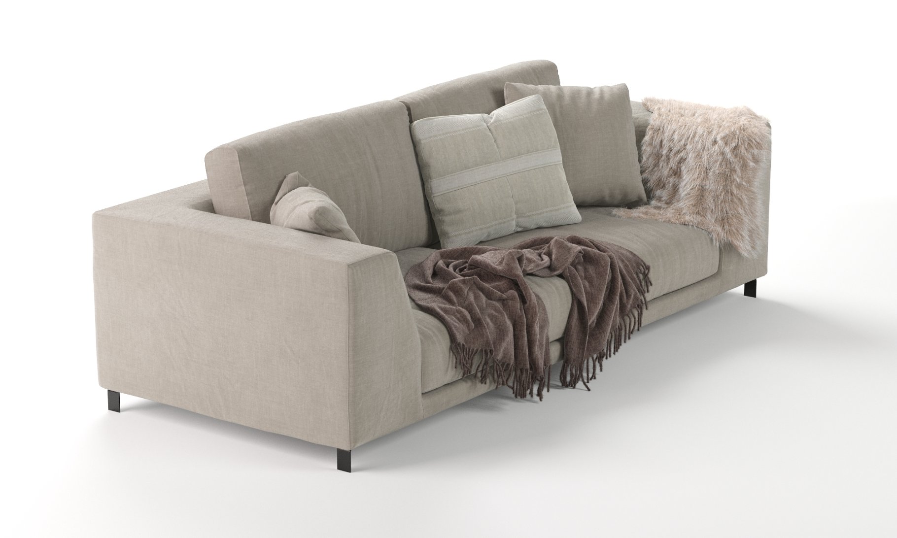 Rendering of an elegant 3d model of a sofa