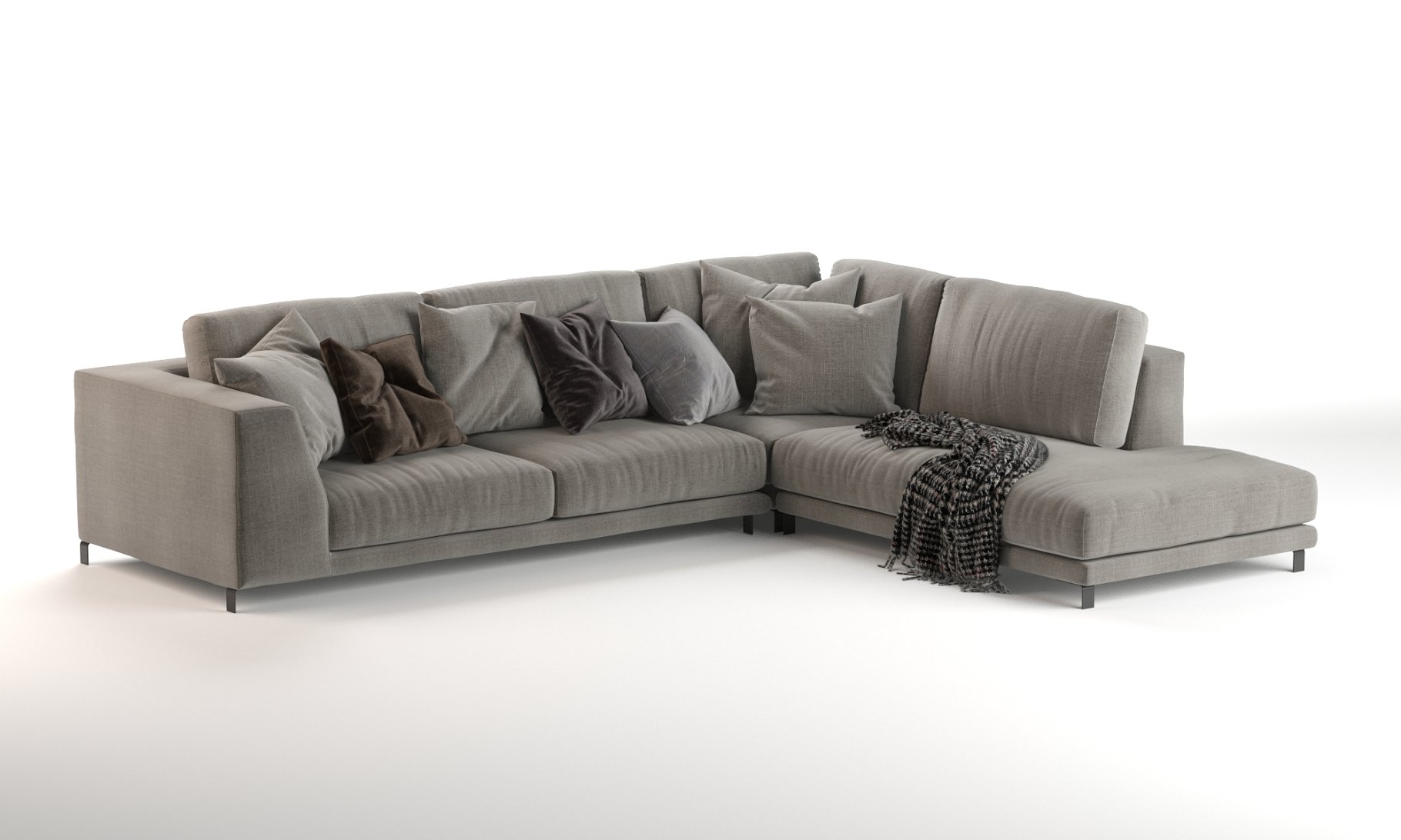 Gorgeous 3d rendering of a corner sofa